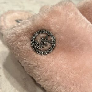 Pink Fuzzy Michael Kors Slippers. Worn only a couple times. Great condition